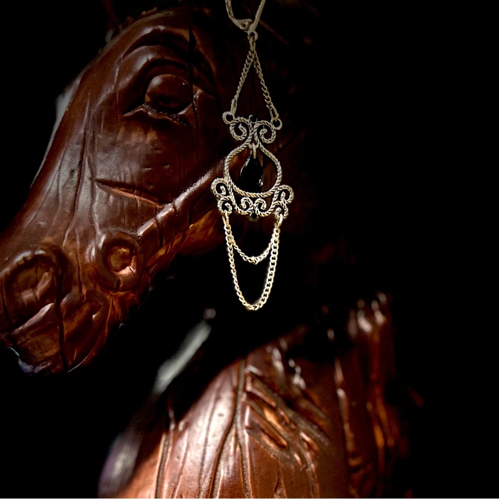 SILVERTONE Chandelier Style Design Earrings.